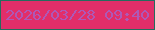 文字の大きさ：2、枠の色：256c5e、背景の色：e22e69、文字の色：ae58b7 無料ブログパーツのブログ時計