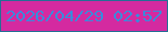 文字の大きさ：4、枠の色：256e95、背景の色：d42aa0、文字の色：3b8adb 無料ブログパーツのブログ時計