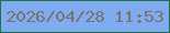 文字の大きさ：4、枠の色：256f45、背景の色：7fabf1、文字の色：79736f 無料ブログパーツのブログ時計