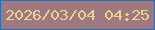 文字の大きさ：2、枠の色：2571b8、背景の色：9f797f、文字の色：e5d592 無料ブログパーツのブログ時計
