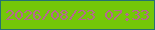 文字の大きさ：4、枠の色：257271、背景の色：74c709、文字の色：b66790 無料ブログパーツのブログ時計