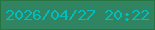 文字の大きさ：1、枠の色：25733f、背景の色：318461、文字の色：02bcbe 無料ブログパーツのブログ時計