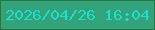 文字の大きさ：5、枠の色：257742、背景の色：32a37a、文字の色：1fdece 無料ブログパーツのブログ時計
