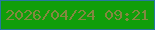 文字の大きさ：2、枠の色：25789f、背景の色：109e0a、文字の色：838840 無料ブログパーツのブログ時計