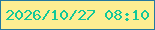 文字の大きさ：2、枠の色：2578a0、背景の色：feee92、文字の色：13c899 無料ブログパーツのブログ時計