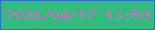 文字の大きさ：4、枠の色：2578b2、背景の色：2fbc7c、文字の色：c76dc6 無料ブログパーツのブログ時計