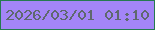 文字の大きさ：1、枠の色：257a4f、背景の色：a385f7、文字の色：5e686d 無料ブログパーツのブログ時計