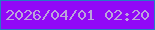 文字の大きさ：5、枠の色：257cc6、背景の色：9109f7、文字の色：bba3dc 無料ブログパーツのブログ時計