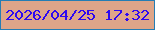 文字の大きさ：5、枠の色：257db4、背景の色：dea589、文字の色：2e09f1 無料ブログパーツのブログ時計