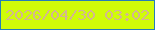 文字の大きさ：2、枠の色：257eb7、背景の色：d0fc07、文字の色：d4b78f 無料ブログパーツのブログ時計