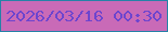 文字の大きさ：4、枠の色：2582a7、背景の色：c96ab7、文字の色：6d45ce 無料ブログパーツのブログ時計