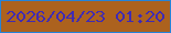 文字の大きさ：4、枠の色：2583d8、背景の色：ac621e、文字の色：402bb3 無料ブログパーツのブログ時計