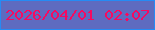 文字の大きさ：3、枠の色：258bf4、背景の色：5e6bc0、文字の色：f60a61 無料ブログパーツのブログ時計