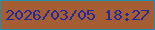 文字の大きさ：4、枠の色：258dac、背景の色：a55e34、文字の色：23289a 無料ブログパーツのブログ時計
