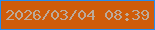 文字の大きさ：1、枠の色：258def、背景の色：cf5c0a、文字の色：bca999 無料ブログパーツのブログ時計