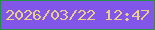 文字の大きさ：5、枠の色：259048、背景の色：8156e9、文字の色：e9cf89 無料ブログパーツのブログ時計