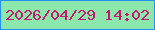 文字の大きさ：5、枠の色：2591f2、背景の色：8ce7ac、文字の色：c71a6f 無料ブログパーツのブログ時計