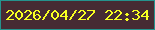 文字の大きさ：1、枠の色：25938d、背景の色：462b33、文字の色：f8ff22 無料ブログパーツのブログ時計
