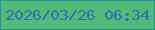 文字の大きさ：1、枠の色：259396、背景の色：51bc78、文字の色：316eb4 無料ブログパーツのブログ時計