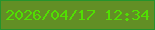 文字の大きさ：4、枠の色：25942d、背景の色：628f25、文字の色：51df03 無料ブログパーツのブログ時計