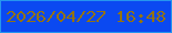 文字の大きさ：1、枠の色：2595ee、背景の色：0b49f1、文字の色：937311 無料ブログパーツのブログ時計
