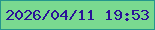文字の大きさ：5、枠の色：25968c、背景の色：7ad990、文字の色：2a1198 無料ブログパーツのブログ時計