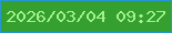 文字の大きさ：5、枠の色：2598d2、背景の色：359f2f、文字の色：a2f489 無料ブログパーツのブログ時計