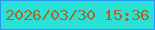 文字の大きさ：3、枠の色：2598f0、背景の色：2ae1d8、文字の色：a16b2b 無料ブログパーツのブログ時計