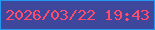 文字の大きさ：3、枠の色：2598f4、背景の色：3f479c、文字の色：ff4c6d 無料ブログパーツのブログ時計