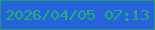 文字の大きさ：5、枠の色：259971、背景の色：2662db、文字の色：20b26e 無料ブログパーツのブログ時計