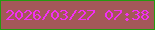 文字の大きさ：4、枠の色：259a10、背景の色：a45859、文字の色：f22ff3 無料ブログパーツのブログ時計