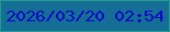 文字の大きさ：2、枠の色：259b8f、背景の色：156e95、文字の色：0d08ca 無料ブログパーツのブログ時計