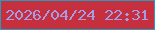 文字の大きさ：5、枠の色：259bbe、背景の色：c52f3e、文字の色：a49ce4 無料ブログパーツのブログ時計