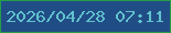 文字の大きさ：1、枠の色：259e4a、背景の色：214d86、文字の色：61c3ce 無料ブログパーツのブログ時計