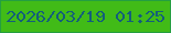 文字の大きさ：1、枠の色：259f41、背景の色：41bb17、文字の色：135f7a 無料ブログパーツのブログ時計