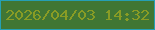 文字の大きさ：1、枠の色：259fb5、背景の色：407634、文字の色：899c25 無料ブログパーツのブログ時計