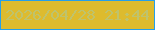 文字の大きさ：1、枠の色：259fea、背景の色：ddbb2e、文字の色：bfc36c 無料ブログパーツのブログ時計
