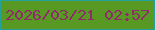 文字の大きさ：5、枠の色：25a19c、背景の色：589924、文字の色：902a6a 無料ブログパーツのブログ時計