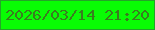 文字の大きさ：4、枠の色：25a329、背景の色：09fc04、文字の色：3a7d1f 無料ブログパーツのブログ時計