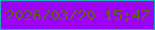 文字の大きさ：5、枠の色：25a6ba、背景の色：9c03f5、文字の色：536b16 無料ブログパーツのブログ時計