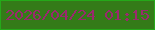 文字の大きさ：2、枠の色：25a919、背景の色：347b18、文字の色：9a296e 無料ブログパーツのブログ時計