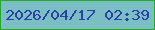 文字の大きさ：3、枠の色：25a924、背景の色：7bbfc4、文字の色：2a41a9 無料ブログパーツのブログ時計
