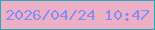 文字の大きさ：5、枠の色：25aab9、背景の色：ecafc5、文字の色：828df6 無料ブログパーツのブログ時計