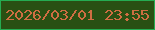文字の大きさ：5、枠の色：25ac52、背景の色：295013、文字の色：cf6e42 無料ブログパーツのブログ時計