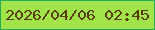 文字の大きさ：5、枠の色：25ac58、背景の色：a0e44a、文字の色：593c07 無料ブログパーツのブログ時計