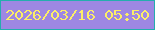 文字の大きさ：1、枠の色：25adae、背景の色：9e87e3、文字の色：fcee67 無料ブログパーツのブログ時計