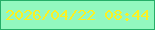 文字の大きさ：5、枠の色：25ae67、背景の色：93f8bf、文字の色：fcf120 無料ブログパーツのブログ時計