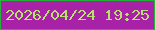 文字の大きさ：1、枠の色：25b03a、背景の色：a822a7、文字の色：b8e06f 無料ブログパーツのブログ時計