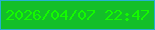 文字の大きさ：3、枠の色：25b0d1、背景の色：13bf28、文字の色：14fa00 無料ブログパーツのブログ時計