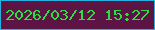 文字の大きさ：4、枠の色：25b1dd、背景の色：5c1444、文字の色：28e141 無料ブログパーツのブログ時計